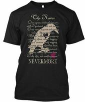 Edgar Allan Poe Raven - Once Upon A Midnight T-Shirt Made in USA Size S to 5XL Unisex T-Shirt S