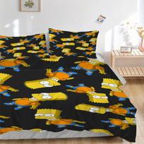 Bart Simpson Rašto Lovos Patalynės Komplektas Antklodės Užvalkalas Dovana Miegamajam, Yra 1 Užvalkalas ir 2 Pagalvių Užvalkalai, Be UžpildoB533 135x200cm