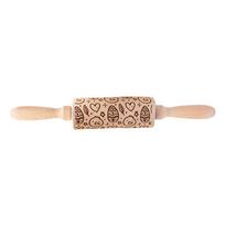 Easter Pattern Rabbit Egg Carrot Chicken Embossing Wood Stamps Rolling Pin Baking Cookie Fondant Cake Textured Roller