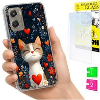 Etui Do Motorola Moto G06 / G06 Power Obudowa Case Plecki Kotek + Szkło