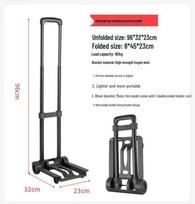 Lightweight Folding Shopping Cart - Compact Hand Trolley for Groceries and Luggage gray