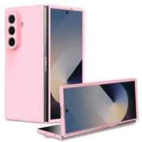 Anti-Scratch Folding Case for Samsung Galaxy Z Fold7 Fold6 Fold5 Fold 7 6 5 4 3 2 Fold4 Fold3 Fold2 Fashion Protective Covers Galaxy Z Fold3 5G rožinė