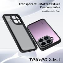 Skirta Xiaomi 17T Pro 17T dėklas Matinis PC+TPU Akrilinis Magnetinis Laikiklis Skaidrus Apsauginis Telefono Dangtelis Skirta Xiaomi 17t Pro Korpusas Buferis Xiaomi 17T Pro juoda