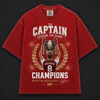 Martin Odegaard Captain Champions Shirt, Leading The Glory Graphic Tee, Soccer Fan Gift, Number 8 Football Shirt, Vintage Sports Tee 2XL