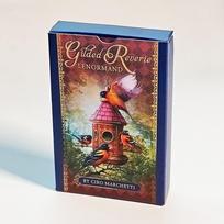 36 Lenormand kortos, atspausdintos ant 350 GSM dvipusio reljefinio kartono Gilded Reverie Lenormand kaladė