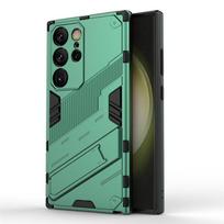 For Samsung Galaxy S24 Ultra Case Punk Armor PC Stand Holder Cases Shockproof TPU Phone Cover Samsung Galaxy S24 Plus S24 Ultra For Samsung S24Ultra žalia