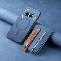 DĖL NOTHING PHONE 2a Plus 5G 2 IN 1 Nuimamas Magnetinis Kortelių Odinis Dėklas Funda Nothing CMF Phone 2 Pro 2 A 1 Piniginės Galinis Dangtelis Nothing CMF Phone 1 mėlyna