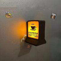 New Magnetic Refrigerator Stickers Coffee Shop LED Luminous Light Box Creative Convenience Store Decor Home Decoration Gifts