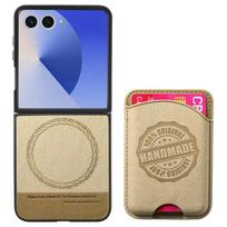 Phone Case For Samsung Galaxy Z Flip 7 6 5 4 3 Flip7 Flip6 Flip5 Flip4 2 in 1 Detachable Magnetic Wallet Case with Card Holder Galaxy Z Flip6 chaki