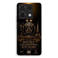 Dėklas Xiaomi Redmi Note 13 Pro 5G PSG čempionų lyga 2 žvaigždės juodas ir auksinis Maniacase juoda
