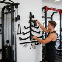 Pull Down Bar Storage Rack 5-Piece Wall-Mounted Space-Saving Holder Exercise Machine Attachments Holder For Resistance Bands China Mainland
