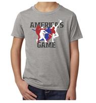 Americas Game Baseball T-Shirt for Youth, Graphic Tees, Cool Baseball Shirts M
