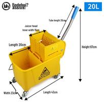 Bodehui Manual Mop Squeezer Cart with Thickened Bucket for Cleaning and Sanitation
