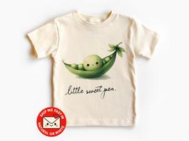 Little Sweet Pea Toddler Tee - Peapod Kids Outfit - Cute Neutral Kids Tshirt 150