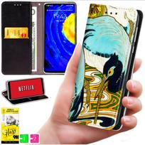 Etui Typu Portfel Do Motorola Moto G06 / G06 Power - Pokrowiec Bluemoon Nadruk + Szkło 9H