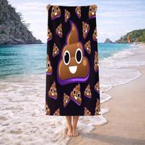 Funny Poop Face Beach Towel Unisex Soft Absorbent Towel for Beach Camping Father's Day Gift 40x60cm