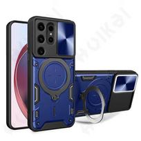 Case For Samsung Galaxy S24 S23 S22 S21 Note 20 Ultra A15 A54 A34 A14 A13 4G 5G Magnetic Rotat Camera Slide Protector Ring Cover Samsung S23 FE mėlyna