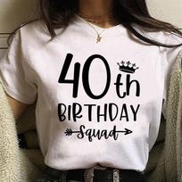 40 Ans 40th Years Birthday t shirt women Y2K Japanese Tee female graphic comic clothing S