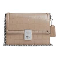 Coach Hutton 21 Turn Lock Closure Leather Shoulder Crossbody Bag Small Women Bags Stone CN060-SVST Basic Set (Bag+Dust Bag)
