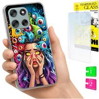 Etui Do Motorola Moto G56 Obudowa Foto Case Plecki Grafika Oczy + Szkło