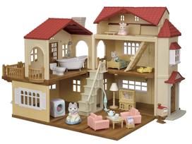 Sylvanian Families Namas Raudono Stogo Namas Deluxe Rinkinys Slaptas Mansardas ST Mark Sertifikuotas Žaislas Lėlių namelis 3 metų ir vyresniems Sylvanian Epoch [Didelis - Kambarys] 22-RZ Aukštyn,