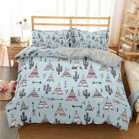Hot Ropa De Cama Modern Style Quilt Cover Set Bedlinens Dream Stars/ Circles Music Pattern Bed Sets For Girl Single Size 135X200 EU single(135x200cm)