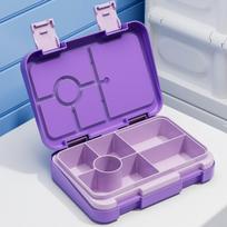 Double Buckle Bento Box for Kids: Portable, Compartmented, Fresh-Keeping, Square Lunch Box with Microwave Heating.