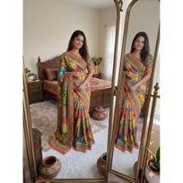 New Launch Premium Real Mirror Work Saree Collection black
