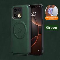 Belaidžio įkrovimo magnetinis dėklas Realme 16 Pro 5G 16 Pro+ Plus Apsauginis dangtelis PU odos kietas galinis dangtelis Coque realme 16 Pro žalia