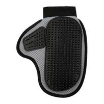 Pet Cleaning Gloves with Wrist Strap, Double-Sided Pet Grooming Gloves, Shedding Gloves with Tipped Pin Brush, Hair Brushing and Massage Mitt pilka