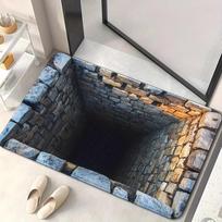 3D optinė iliuzija Begalinė bedugnė Neslystantis durų kilimėlis Skalbiamas mašinoje Vonios kambariui, miegamajam, stovyklavimui, jogai Patvarus grindų kilimėlis 40x60cm