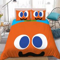 Cute M-Mojos C-Carrots Duvet Cover Set Home Style Bedding Soft Laundry Cotton Bed 3 Piece Set Student Dormitory Gift EU Single(135x200cm)