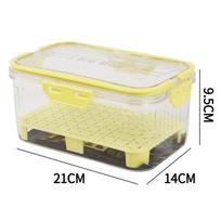 Double-Layer Portable Fresh-Keeping Box: Large Capacity for Outdoor Picnic Fruit and Vegetable Storage. geltona