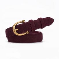 Retro Luxury Design Suede Leather Belt Trendy Versatile Pin Buckle Waistband Casual Business Waist Strap vyno raudonos spalvos