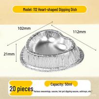 Kenmaiduo Heart-shaped BBQ Foil Box for Air Fryers (Gold & Silver, Disposable)