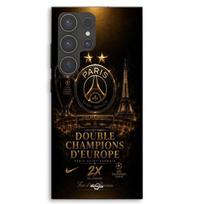 Case For Samsung Galaxy S23 Ultra PSG champions league 2 stars black and gold Maniacase juoda