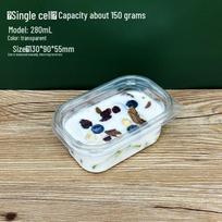 Transparent Disposable Fruit Platter Box with Lid: Multi-Compartment for Cut Fruits and Yogurt Salads