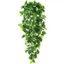Pakabinamas dirbtinis pothos vynmedis su realistiškais žaliais lapais namų biuro sienų dekoravimui. Nereikia laistyti. Plastikinis augalas China Mainland