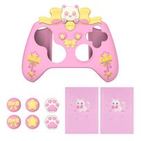 PlayVital Cute Silicone Case Cover for Xbox Series X & S Controller (Xbox Core Wireless Controller) - Sweetheart Kitty Series rožinė