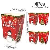 Santa Claus Snowman Popcorn Box Christmas Candy Snack Cookie Box Christmas Decorations for Home 2025 Navidad Gifts New Year 2025 as shown