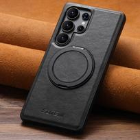 For Samsung Galaxy S25 S24 S23 S22 Ultra Leather Case, [Compatible with Magnetic] Built in Kickstand Shockproof Protective Cover For Galaxy S22 juoda