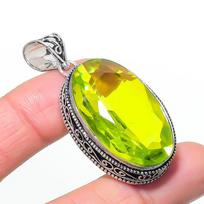 Natural Peridot Gemastone 925 Sterling Silver Jewelry Pendant 2.17  AP-14496
