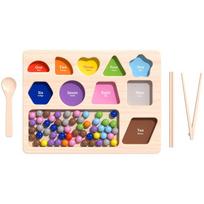 Kūdikių Montessori vaivorykštės mediniai žaislai Spalvų rūšiavimo karoliukų karpymo žaidimas Mokomasis mokomasis matematikos žaislai vaikams, dailiosios motorikos lavinimas