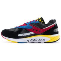 Saucony Aya Classic Retro Fabric Cushioning Sweat-Absorbing Low-Top Casual Running Shoes Men sneaker Black Yellow Red S70516-1 44 black