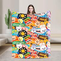 Blankets Travel Office Flannel Throw Blanket Kpop Stray-kids S-skzoo FELIX For Living Room Warm Design Quality Bedspread 30x40in