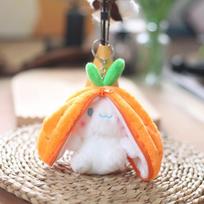Cute Fruit Bunny Plush Toy Transformable Carrot Strawberry Rabbit Doll Kids Birthday Christmas Gift Small Stuffed Animal