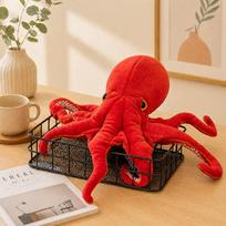 Cute Red Octopus Plush Toy Soft Stuffed Sea Animal Doll Perfect Gift For Children Kids 40cm raudona