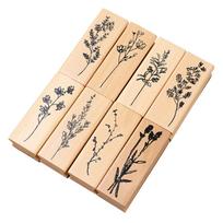 8 vnt. Senovinės gėlės Augalų antspaudai Mediniai Scrapbooking antspaudai Pomėgiams „Hobbysit“ „Pasidaryk pats“ Scrapbooking albumas Meniniai amatai Kortelių gamyba 1 beige