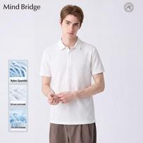Mind Bridge Men's Summer Polo T-Shirt M gryna balta spalva