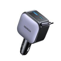 UGREEN 60W Multi-Port Car Charger with Retractable Cable